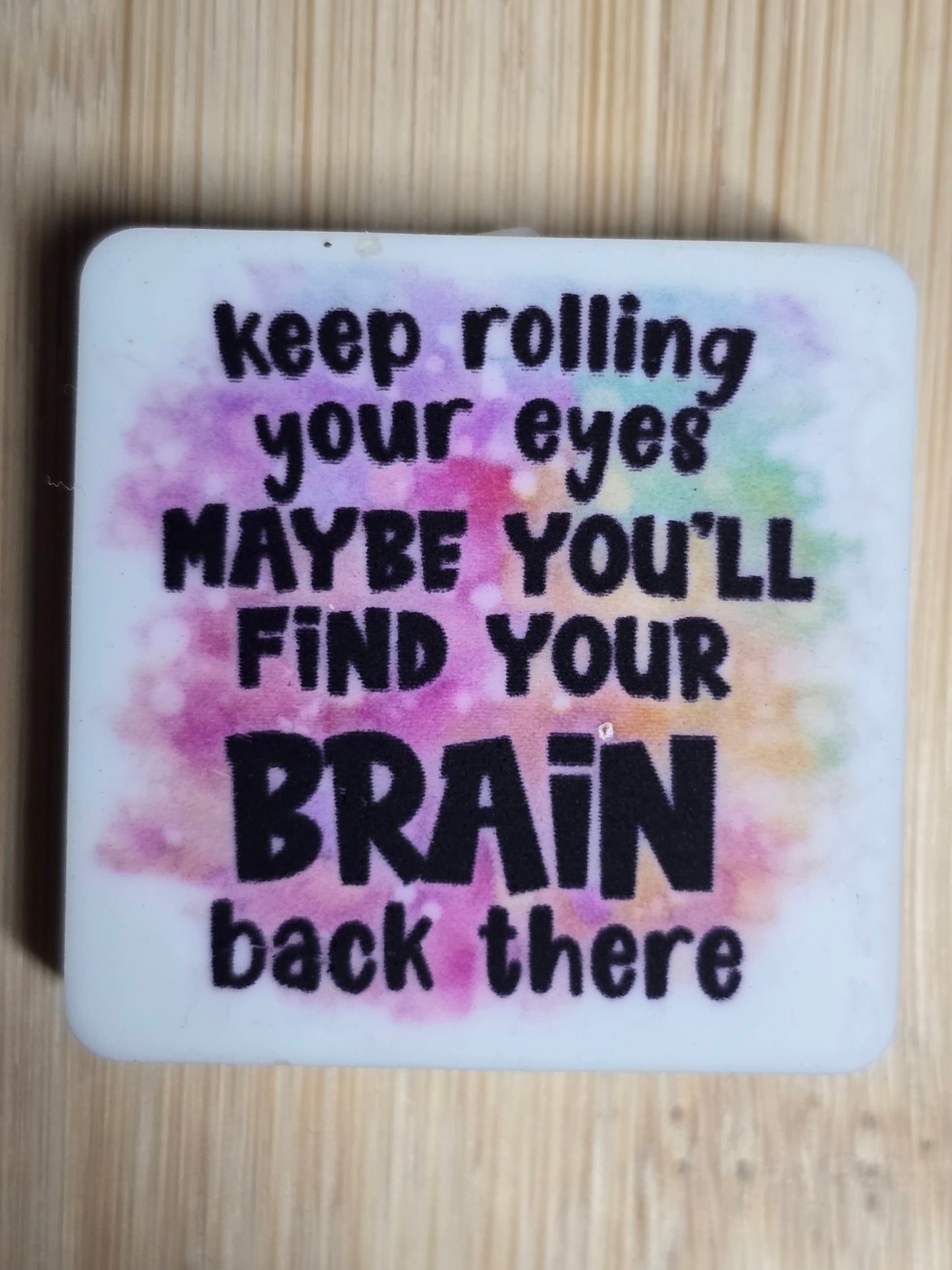 Focal silicone printed beads sarcastic humor