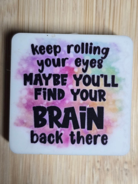 Focal silicone printed beads sarcastic humor