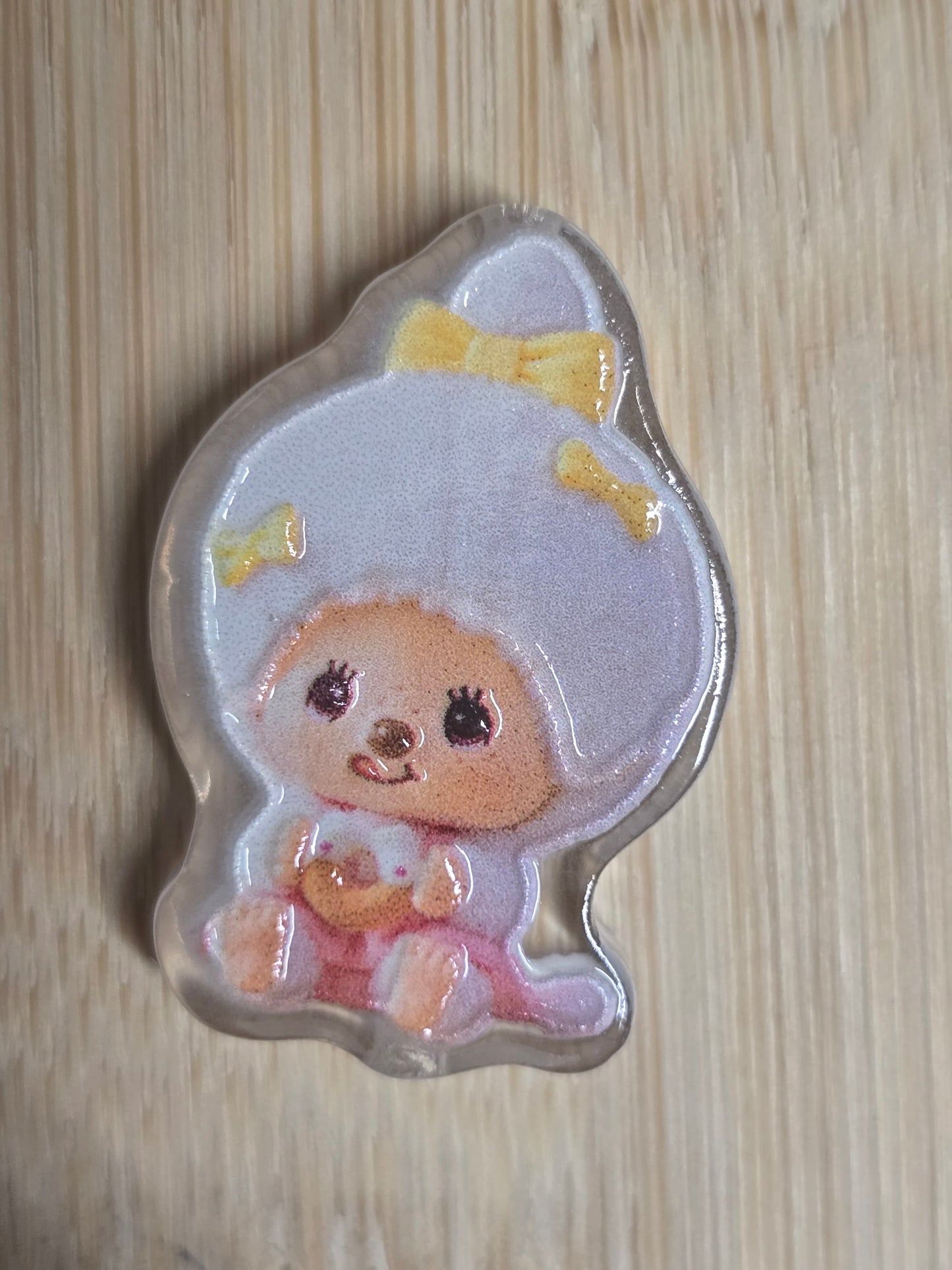 Acrylic focal beads white doll