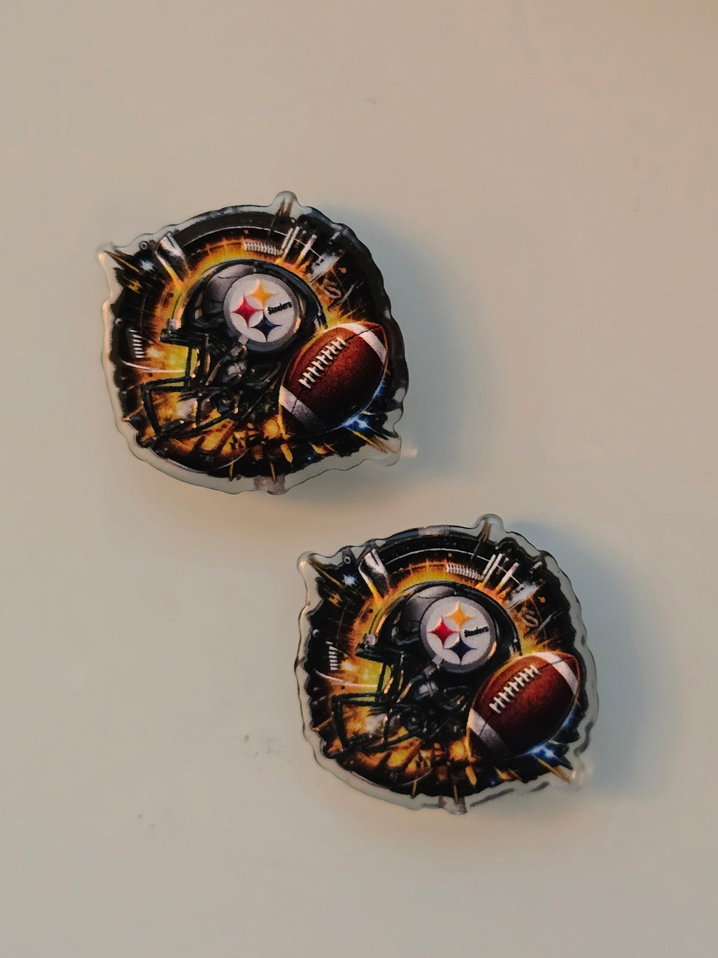 Acrylic focal beads nfl football teams