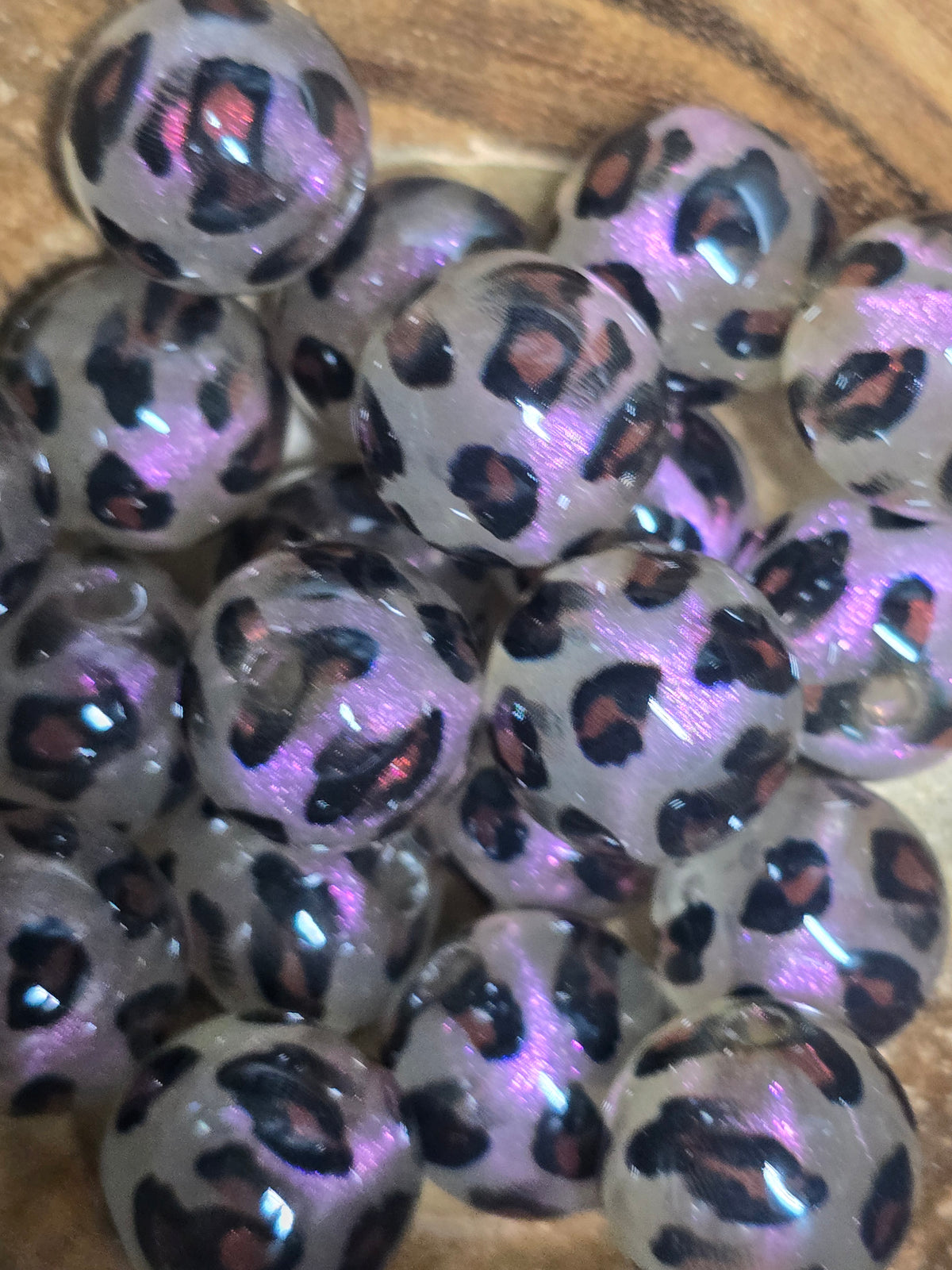 Acrylic 16mm beads leopard print beads