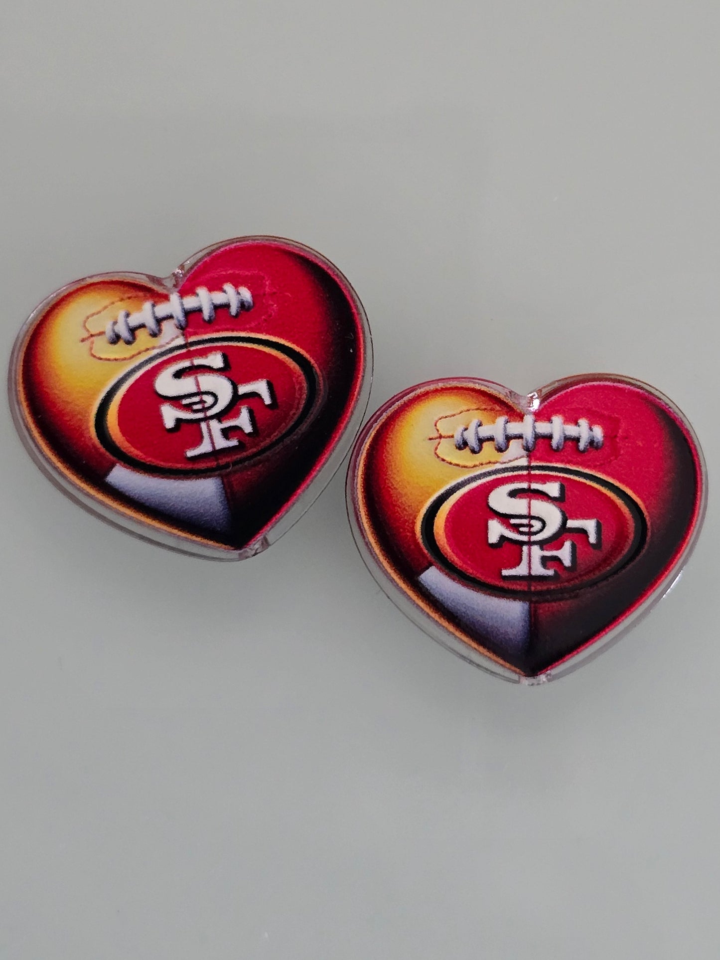 Acrylic focal beads heart shape NFL teams