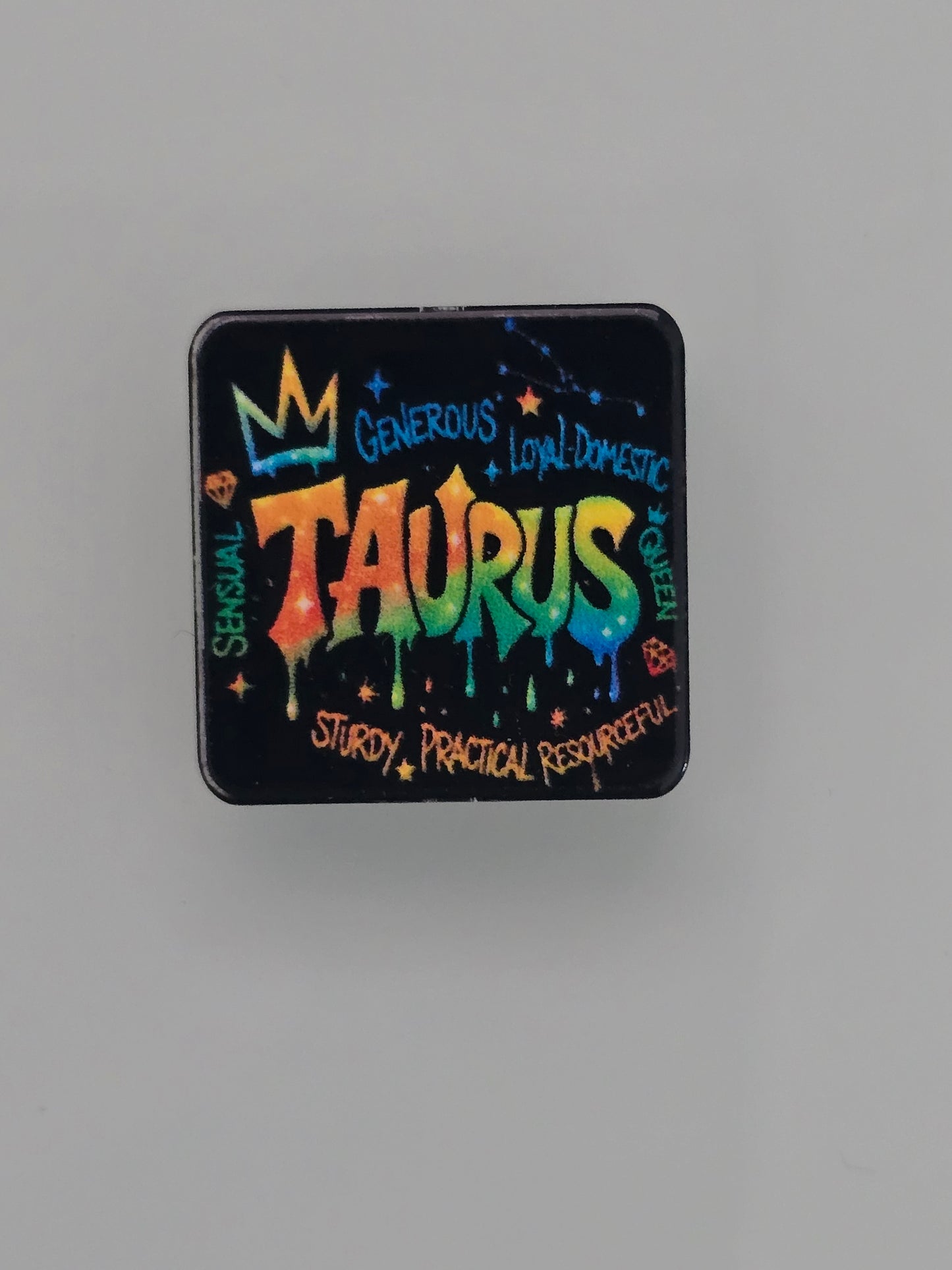 Acrylic focal beads bright colored zodiac signs