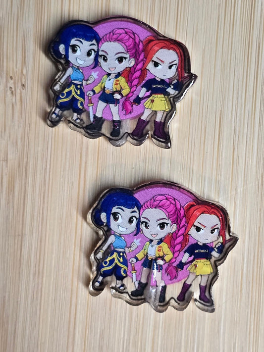 Acrylic focal beads- girl band