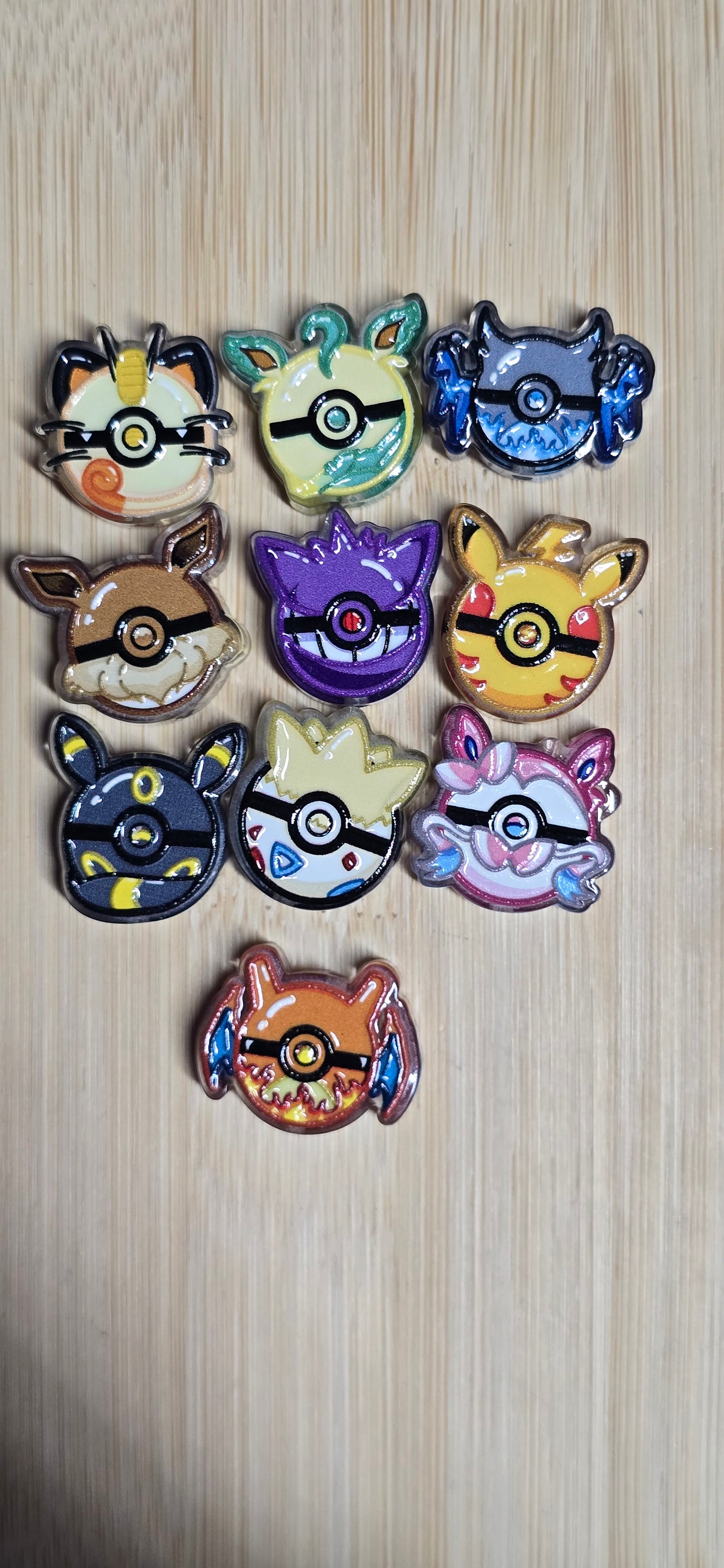 Acrylic focal beads pokemon