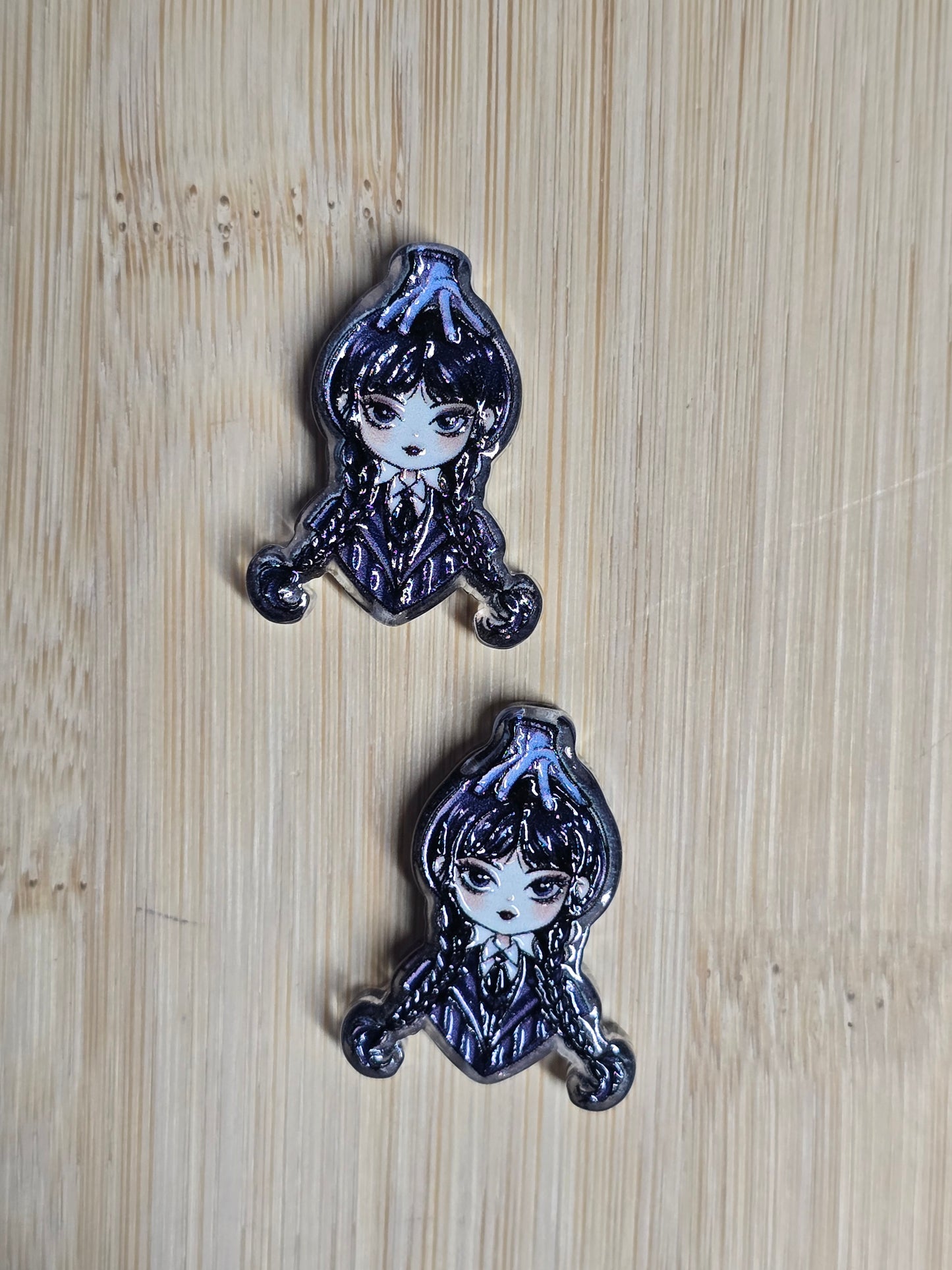 Acrylic focal beads dark humor girl