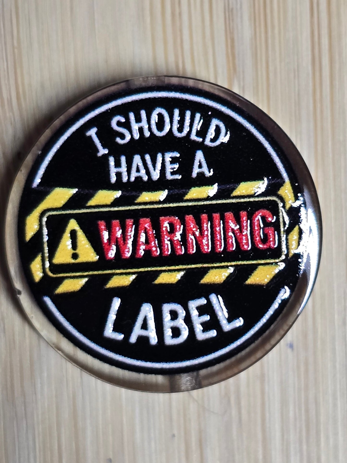 Acrylic focal beads warning label
