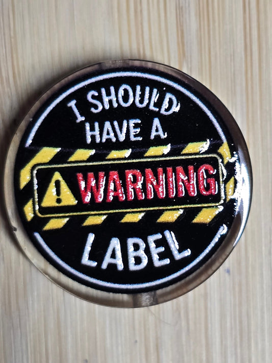 Acrylic focal beads warning label
