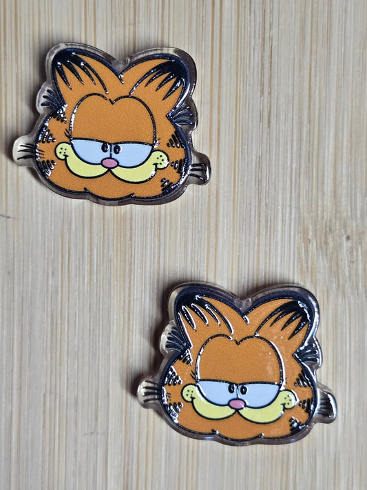 Acrylic focal beads orange cat head