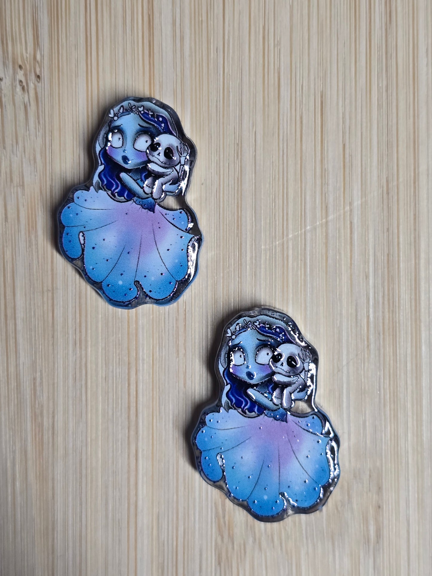 Acrylic focal beads- blue bride