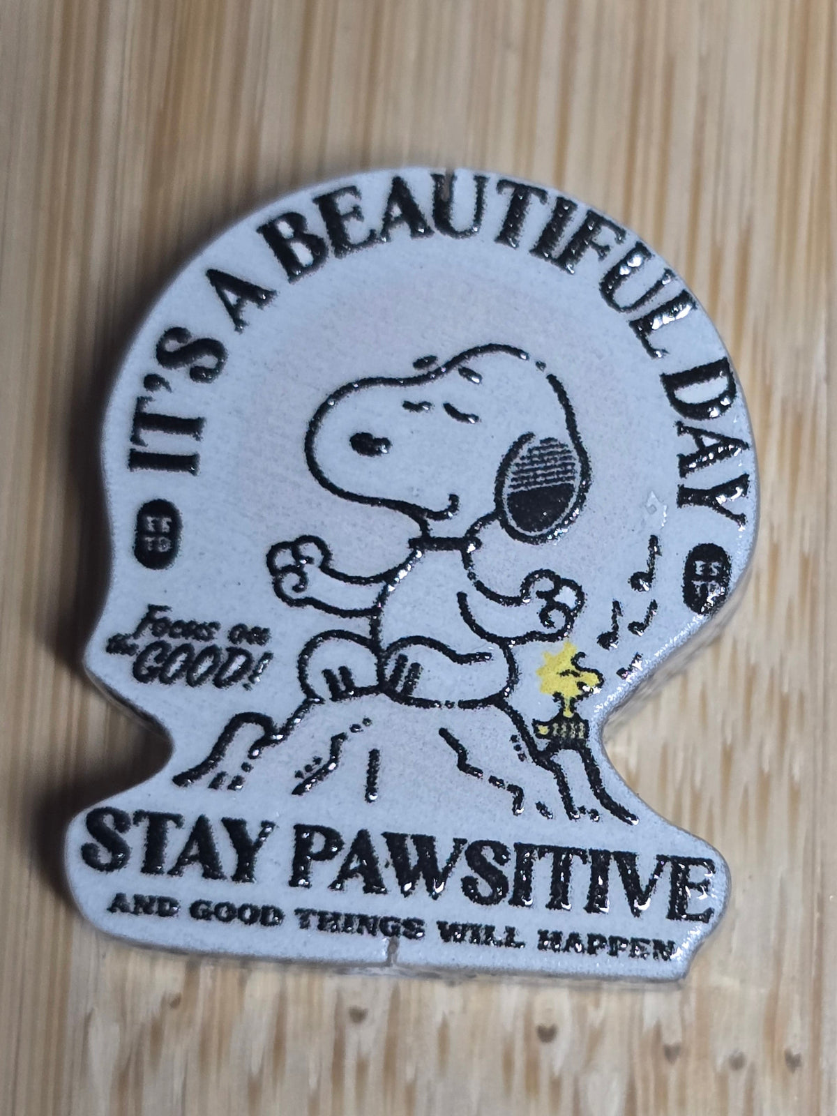 Acrylic focal beads- peanuts dog