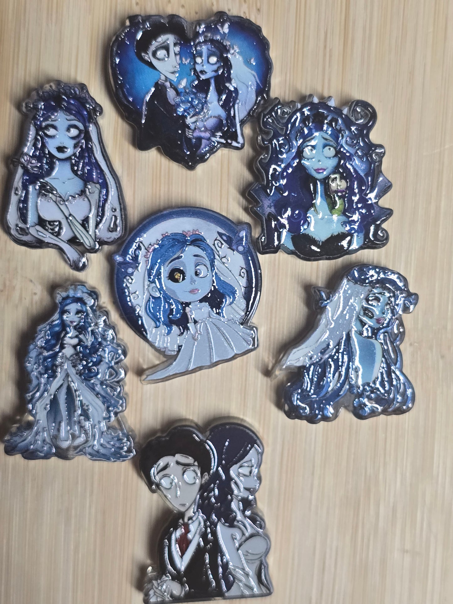 Acrylic focal beads blue bride mix