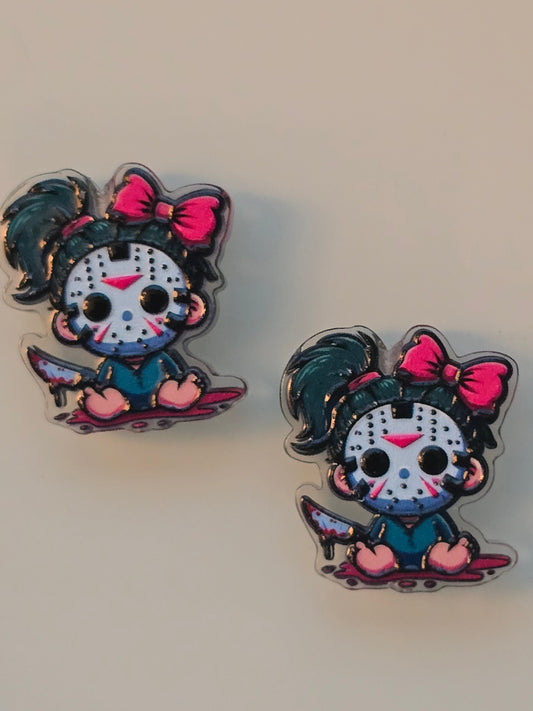 Acrylic focal beads little horror girl