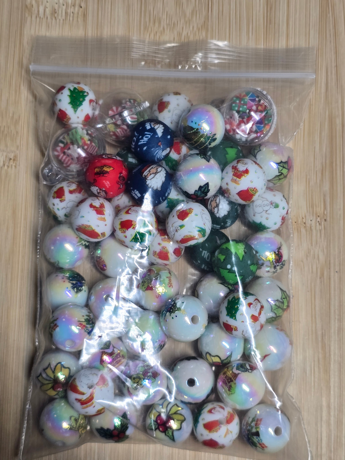 Christmas bead mix- silicone and acrylic