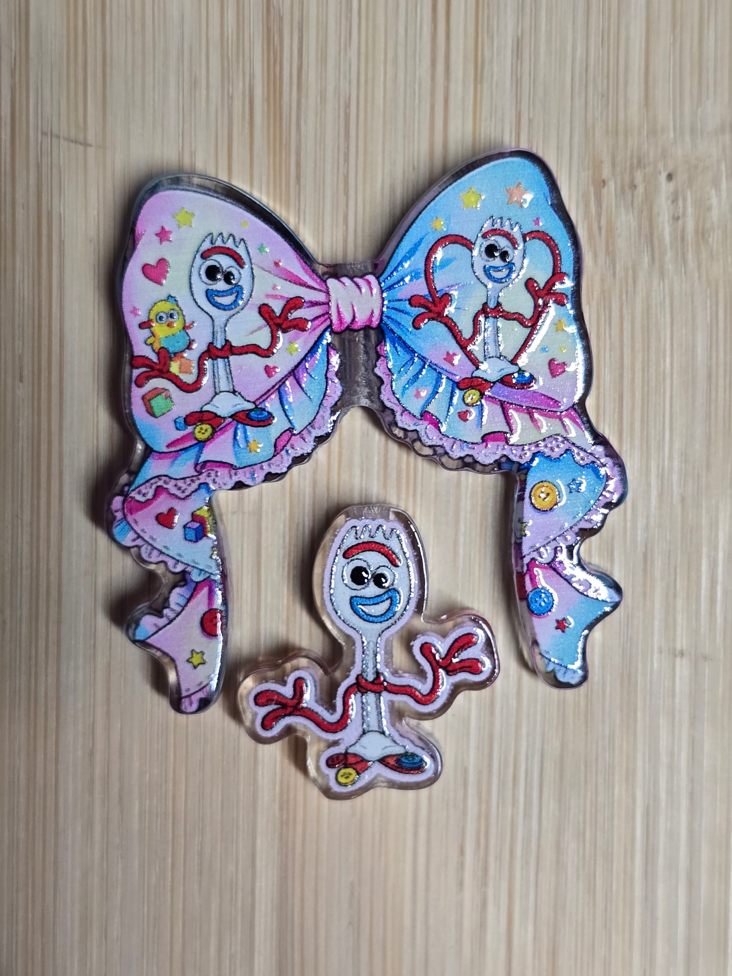 Acrylic bow set DS TS character focal beads