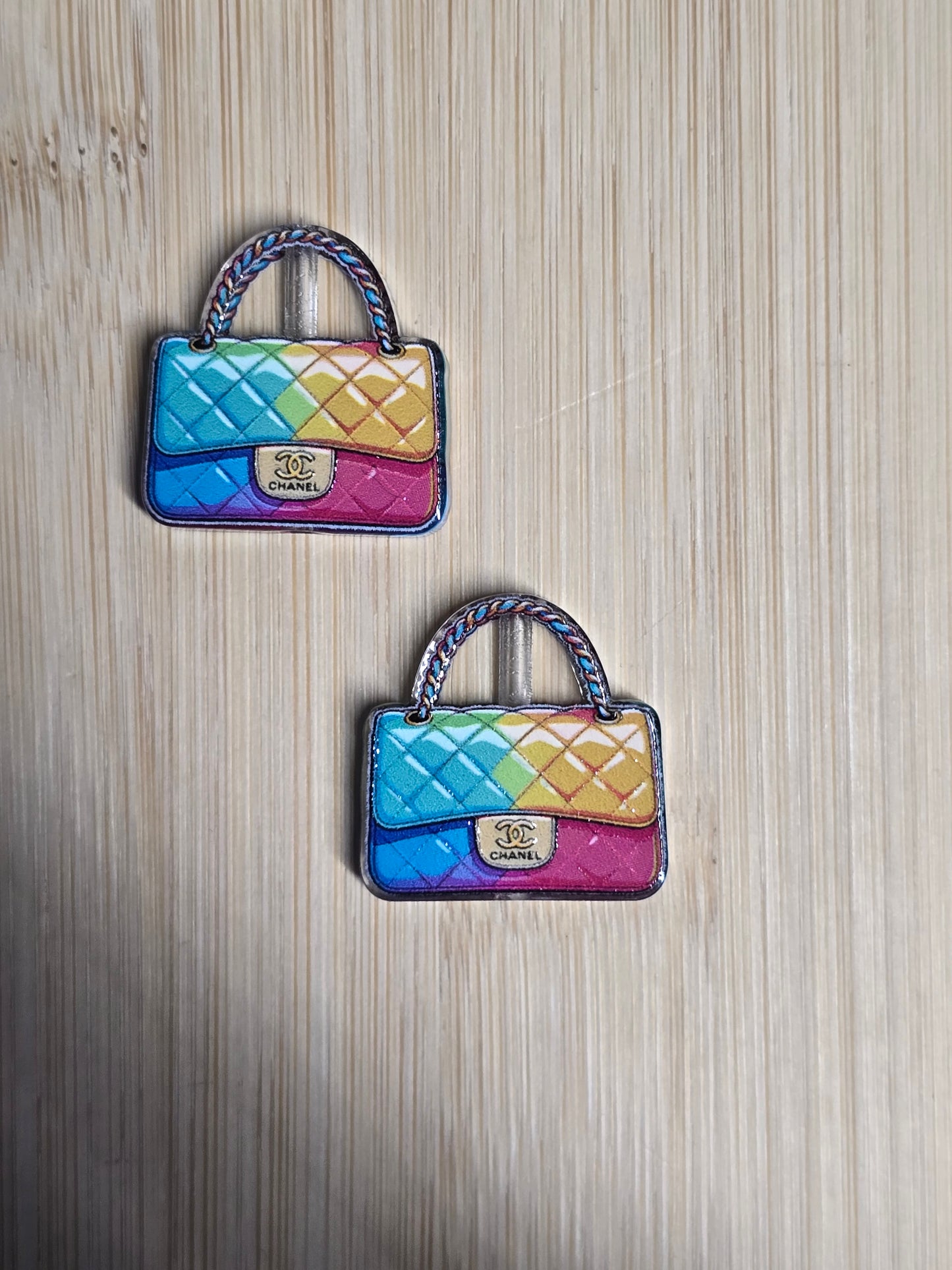 Acrylic focal bead- designer purse