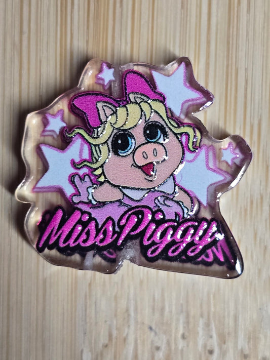 Acrylic focal beads girl muppet character