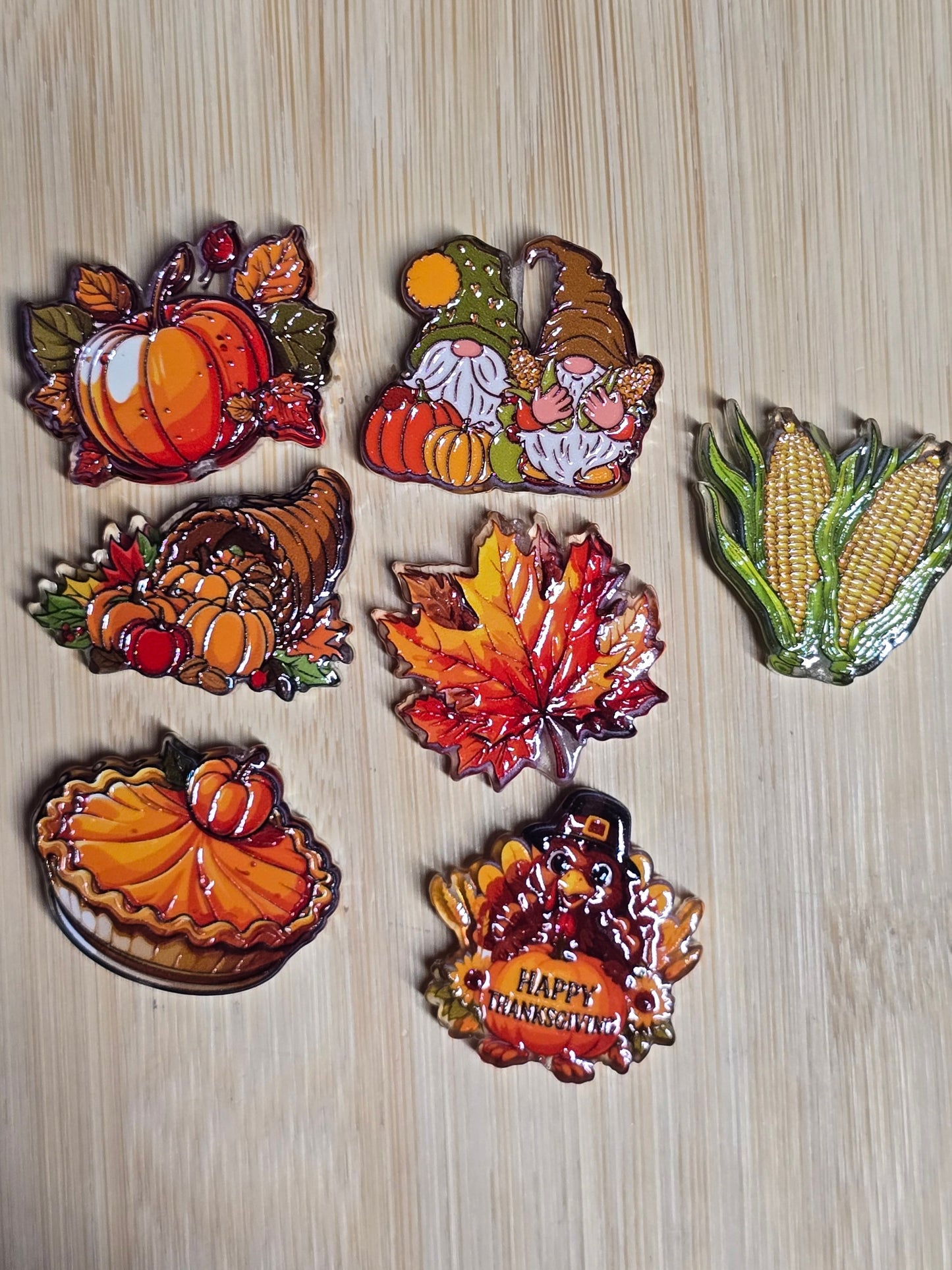 Acrylic focal beads fall holiday themed mix