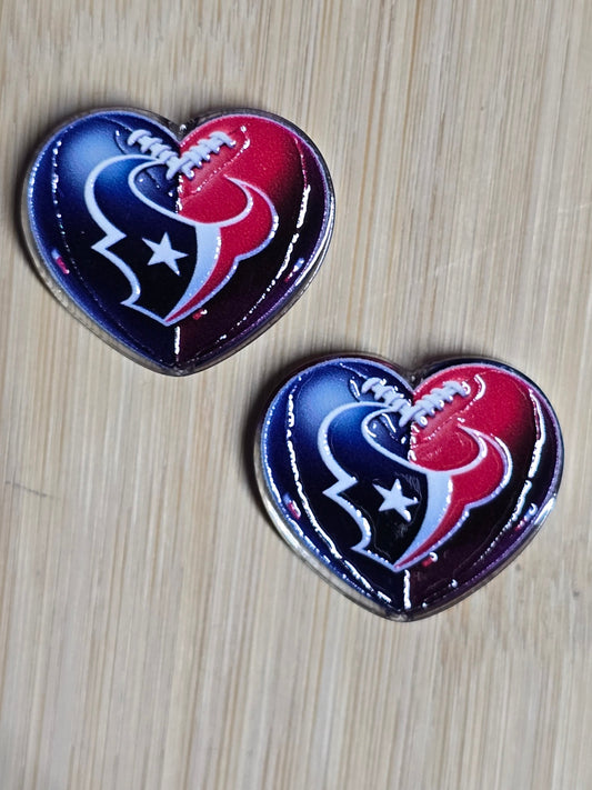 Acrylic focal beads heart shape NFL teams
