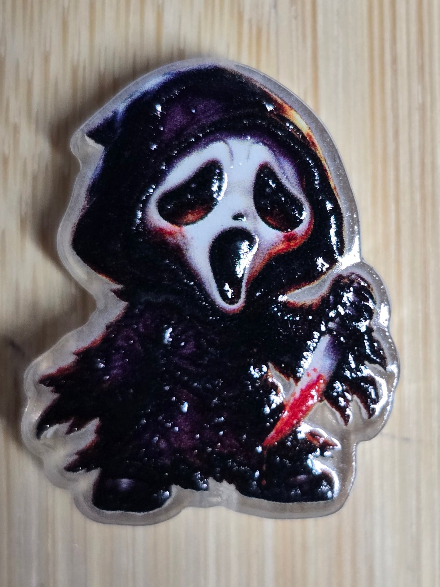 Acrylic focal beads horror movie character- scream