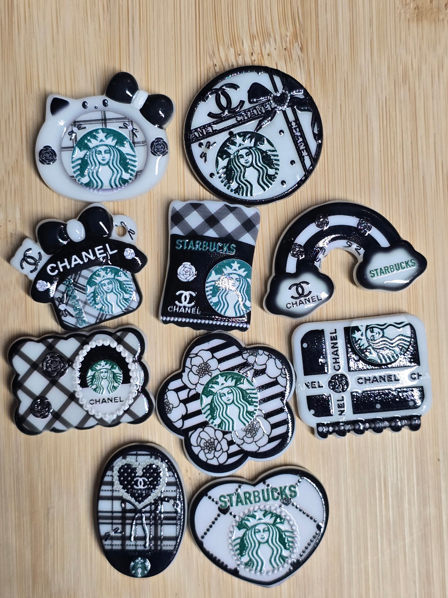 Acrylic beads designer inspired with popular coffee brand