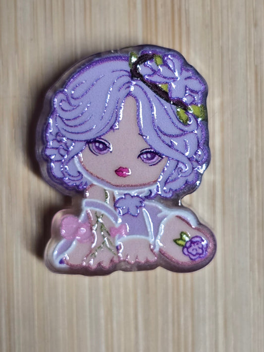 Acrylic focal beads purple SP doll