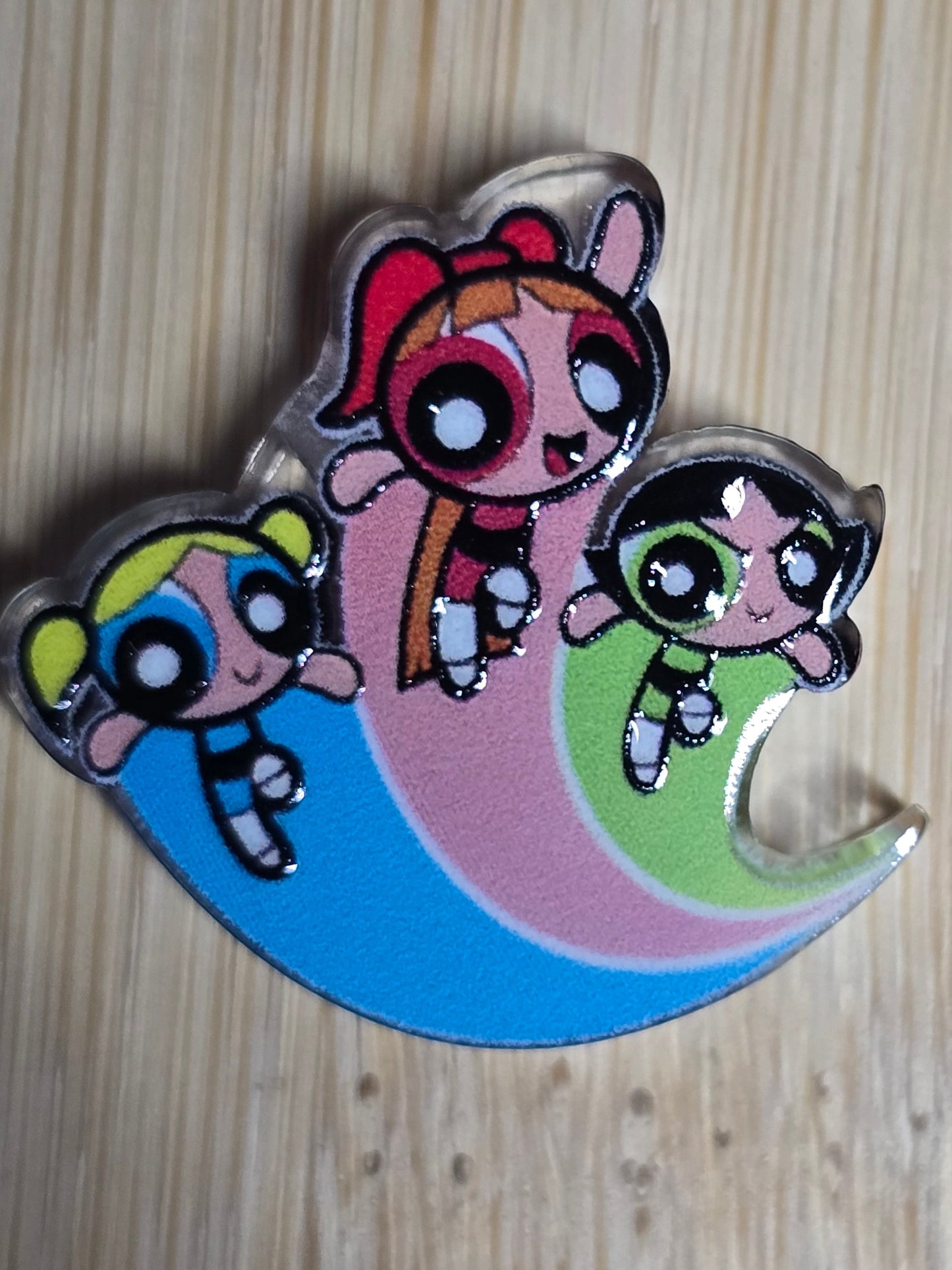 Acrylic focal beads girl superheros cartoon characters