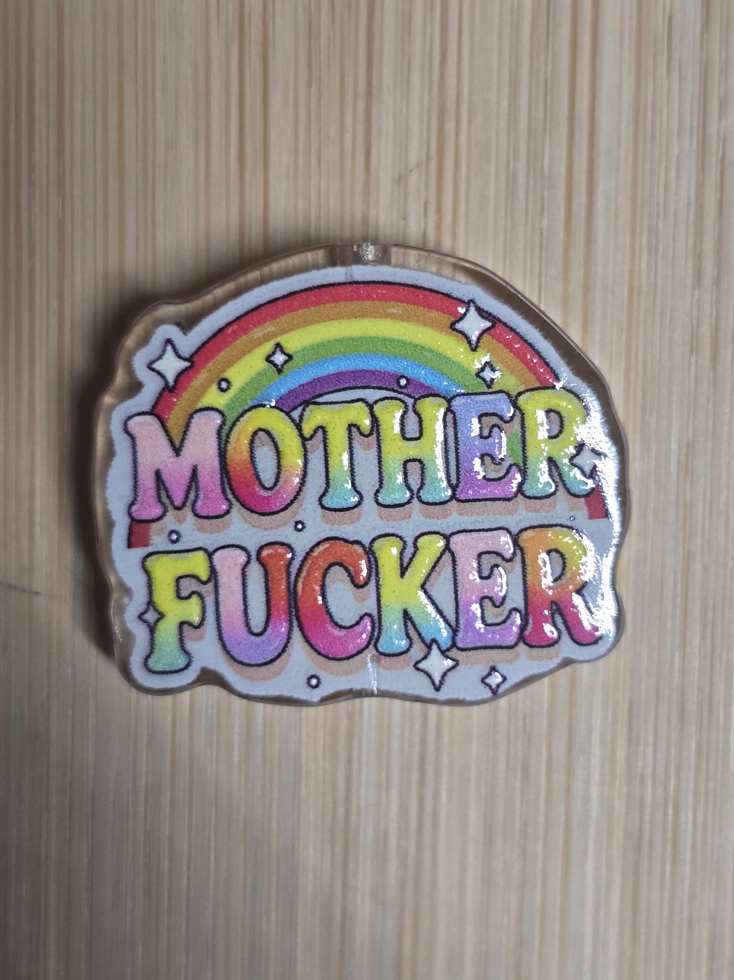 Acrylic focal beads adult language rainbow bad word