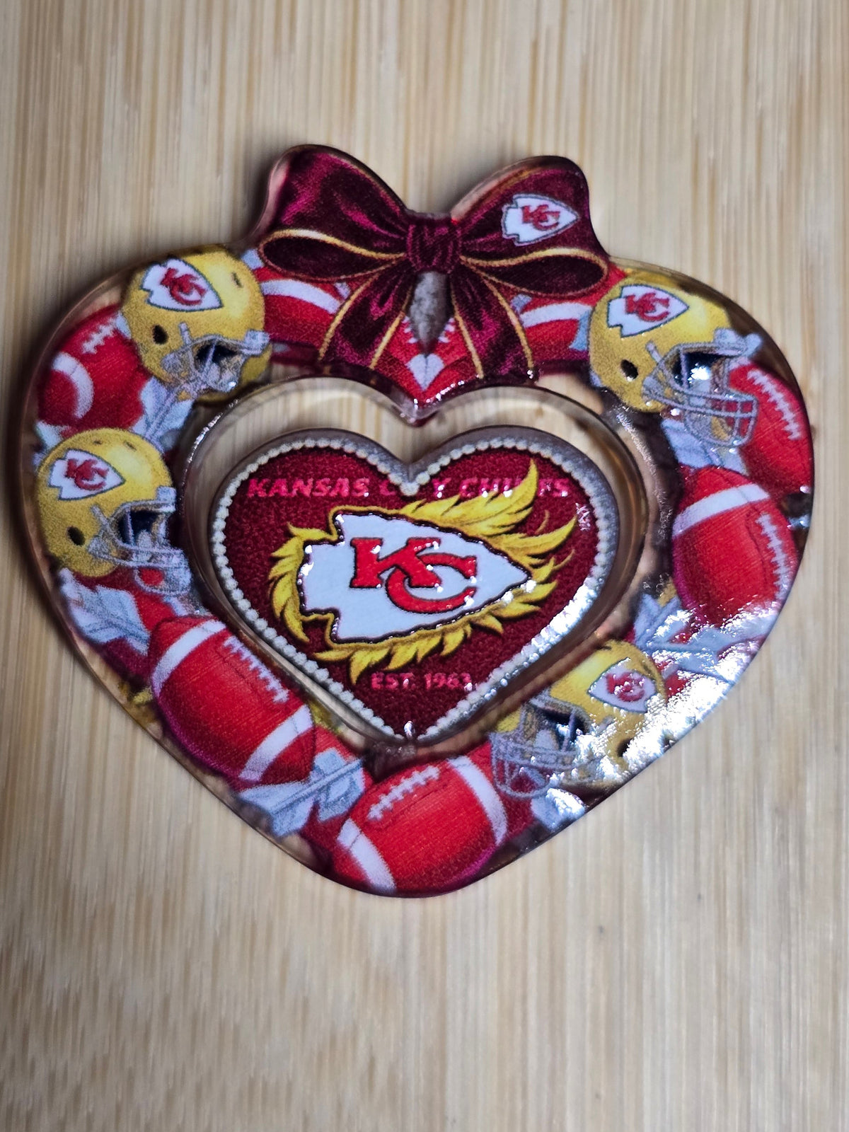 Acrylic focal beads 2pc football sets