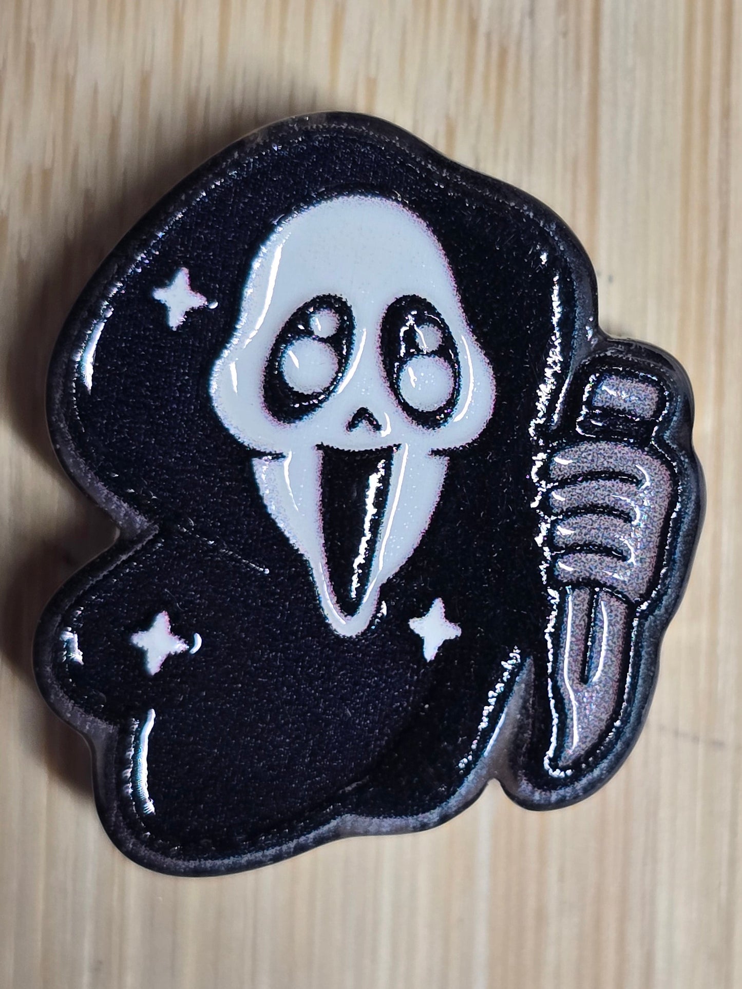 Acrylic focal beads horror movie character- scream