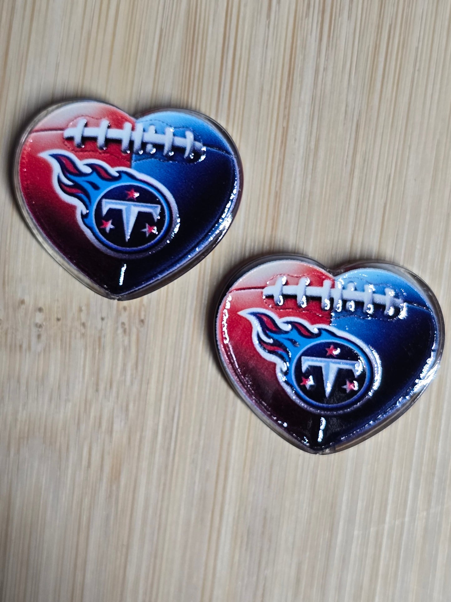 Acrylic focal beads NFL heart shape teams