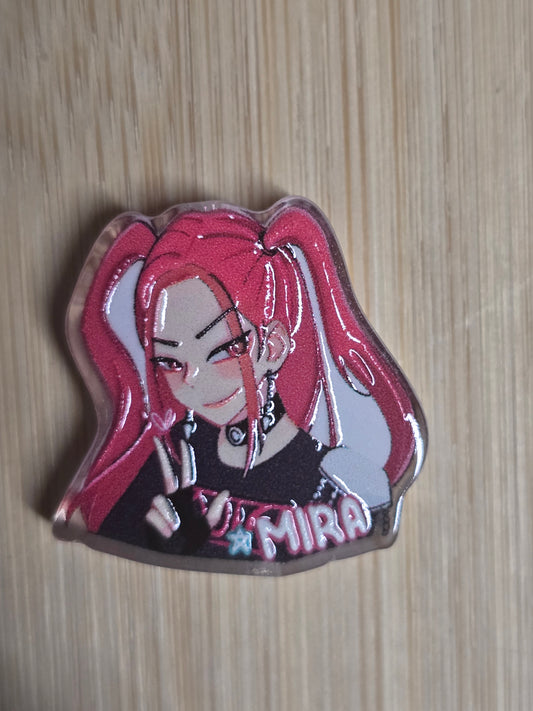 Acrylic focal beads girl band