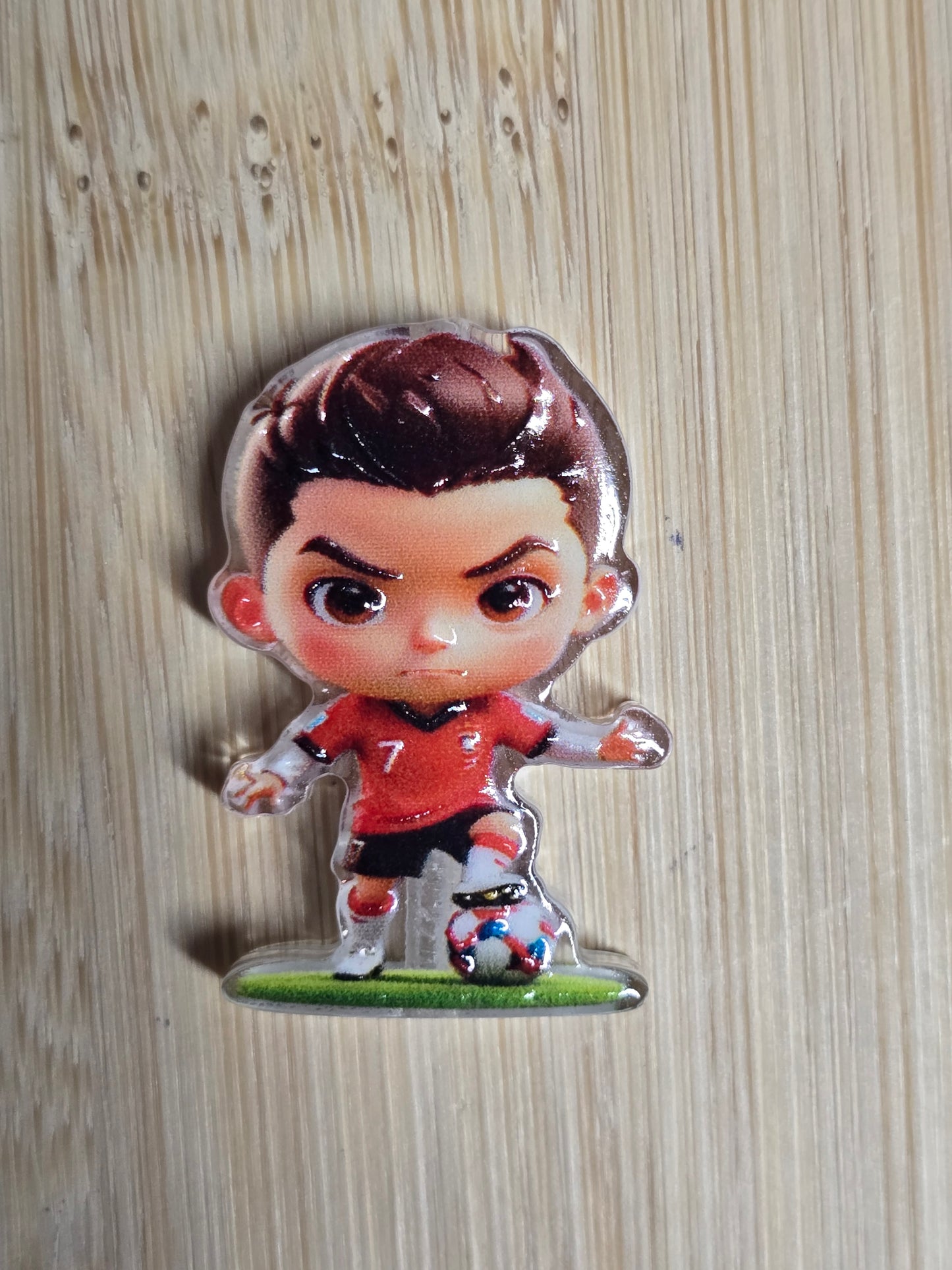 Acrylic focal beads CR7 soccer player