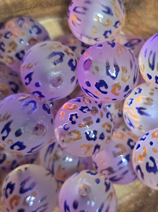 Acrylic beads 16mm cheetah print