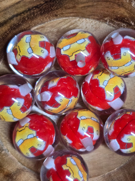 Acrylic beads superhero iron