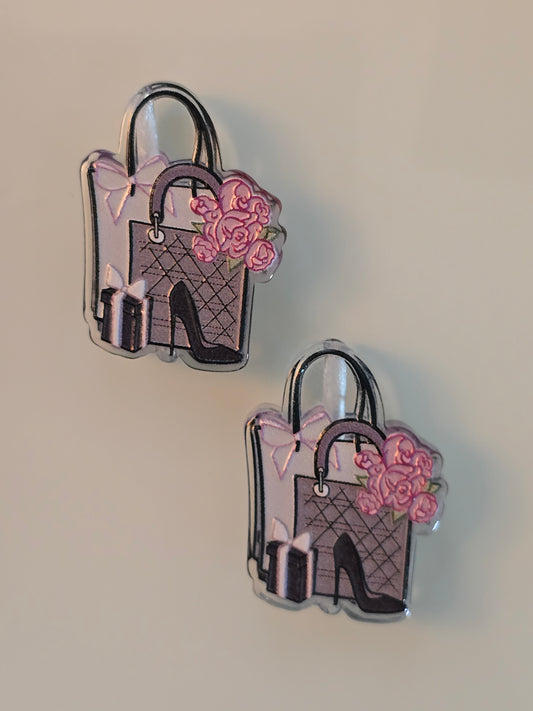 Acrylic focal beads bag and shoes