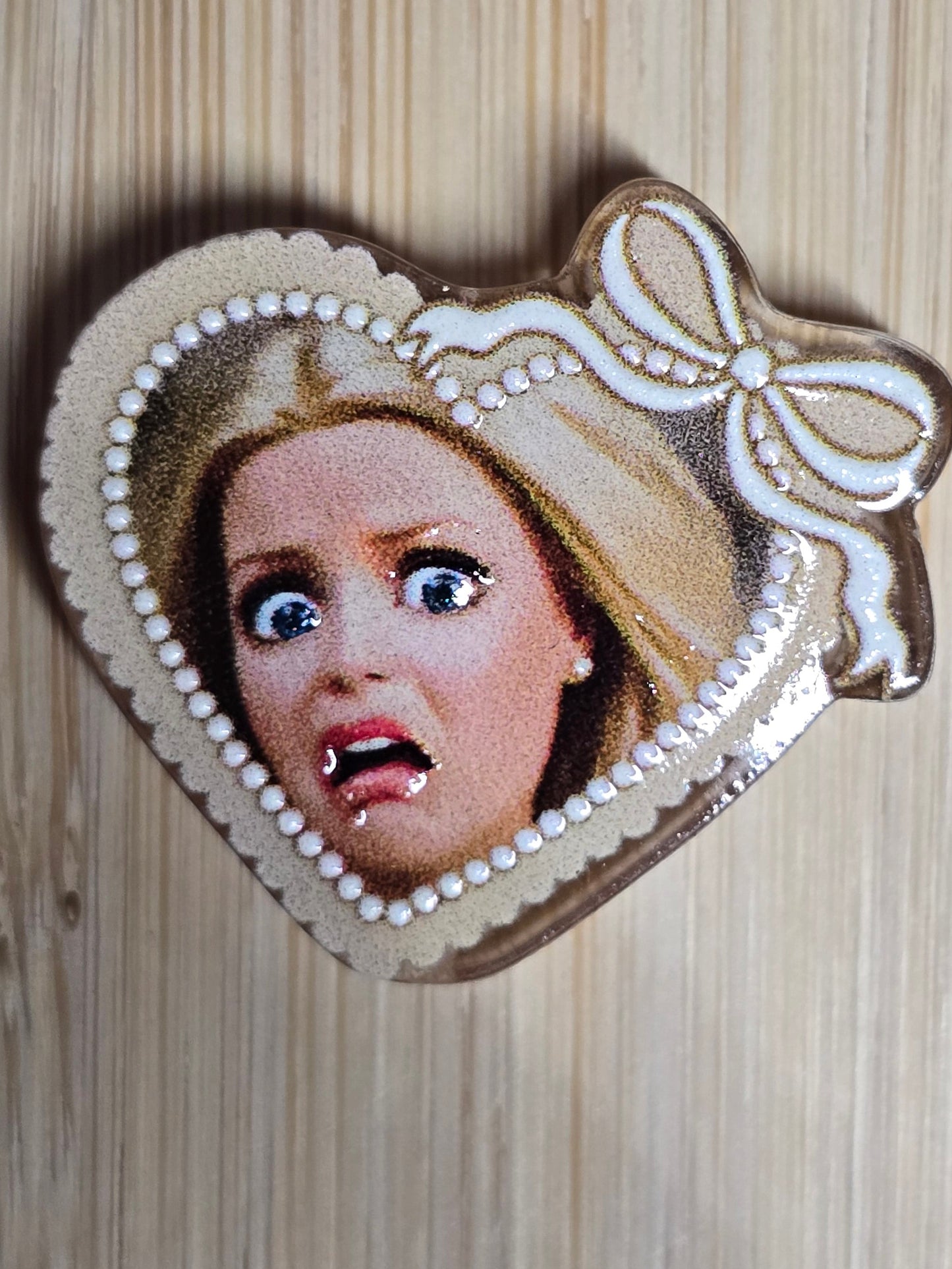 Acrylic focal beads funny face barbie