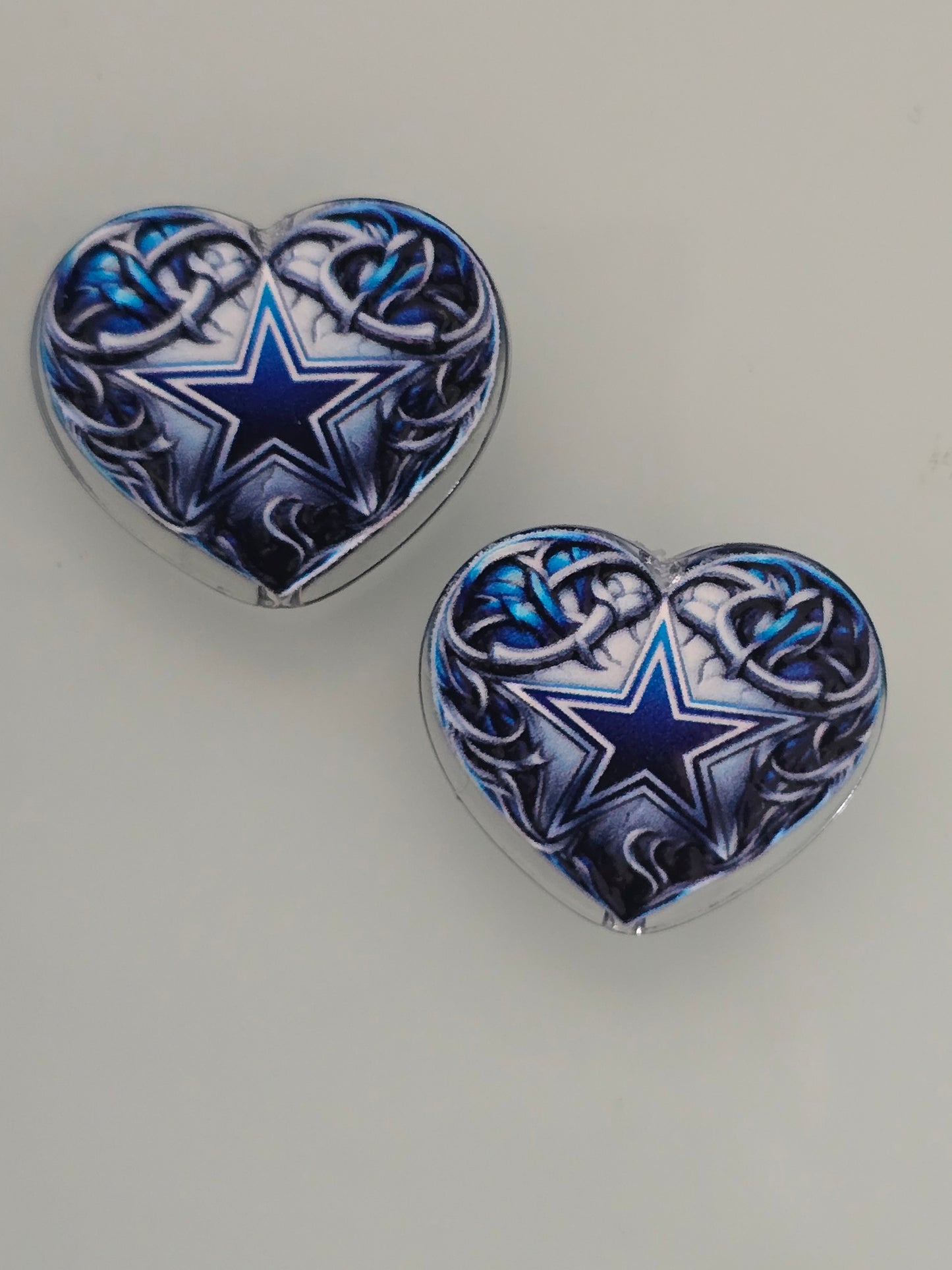 Acrylic focal beads heart shape NFL teams