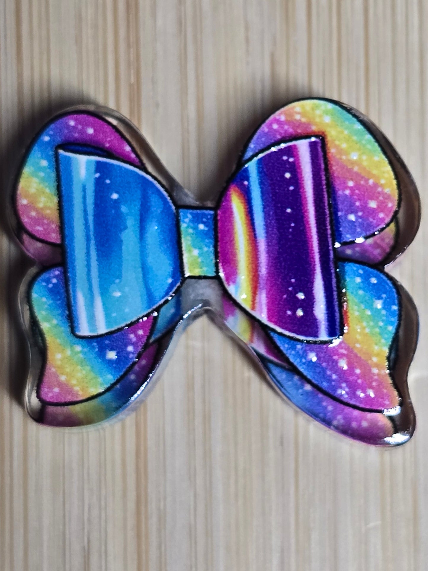 Acrylic focal beads- colorful bow