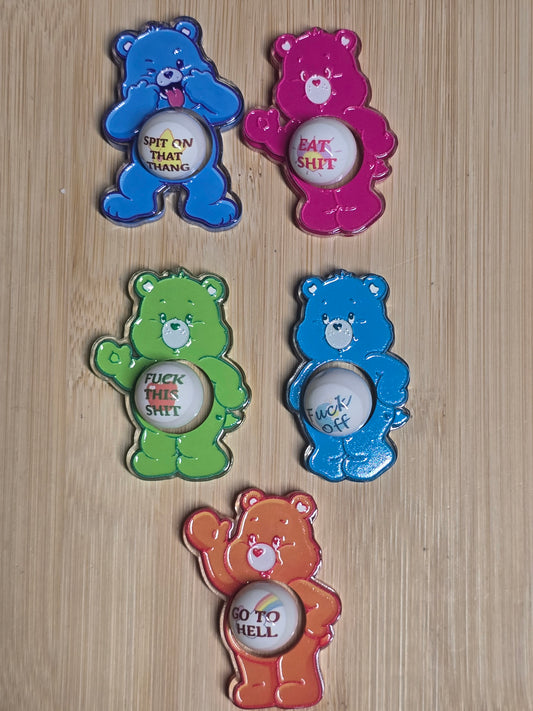 Acrylic focal beads 2pc set. Swearbears