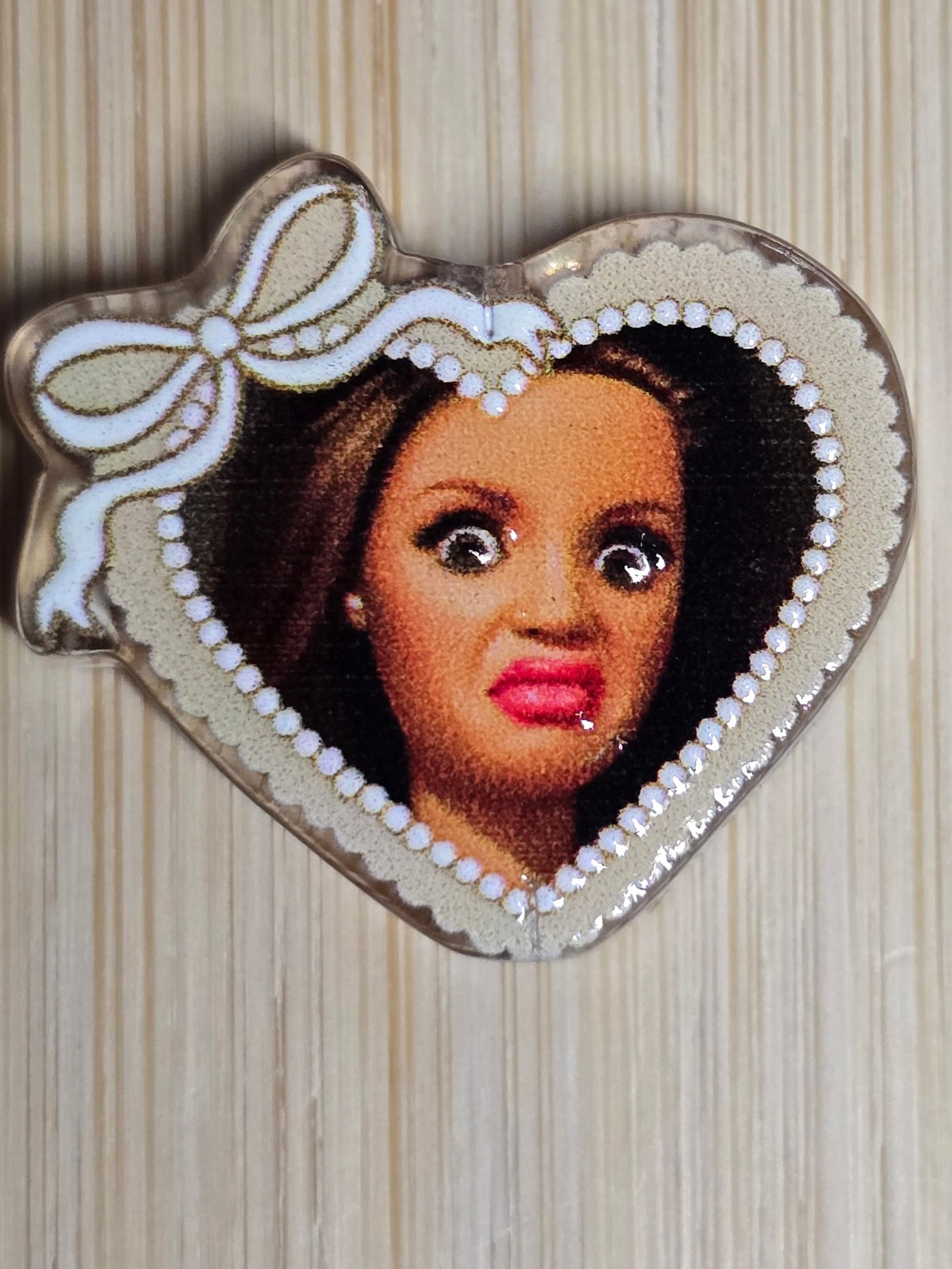 Acrylic focal beads- stank face barbie
