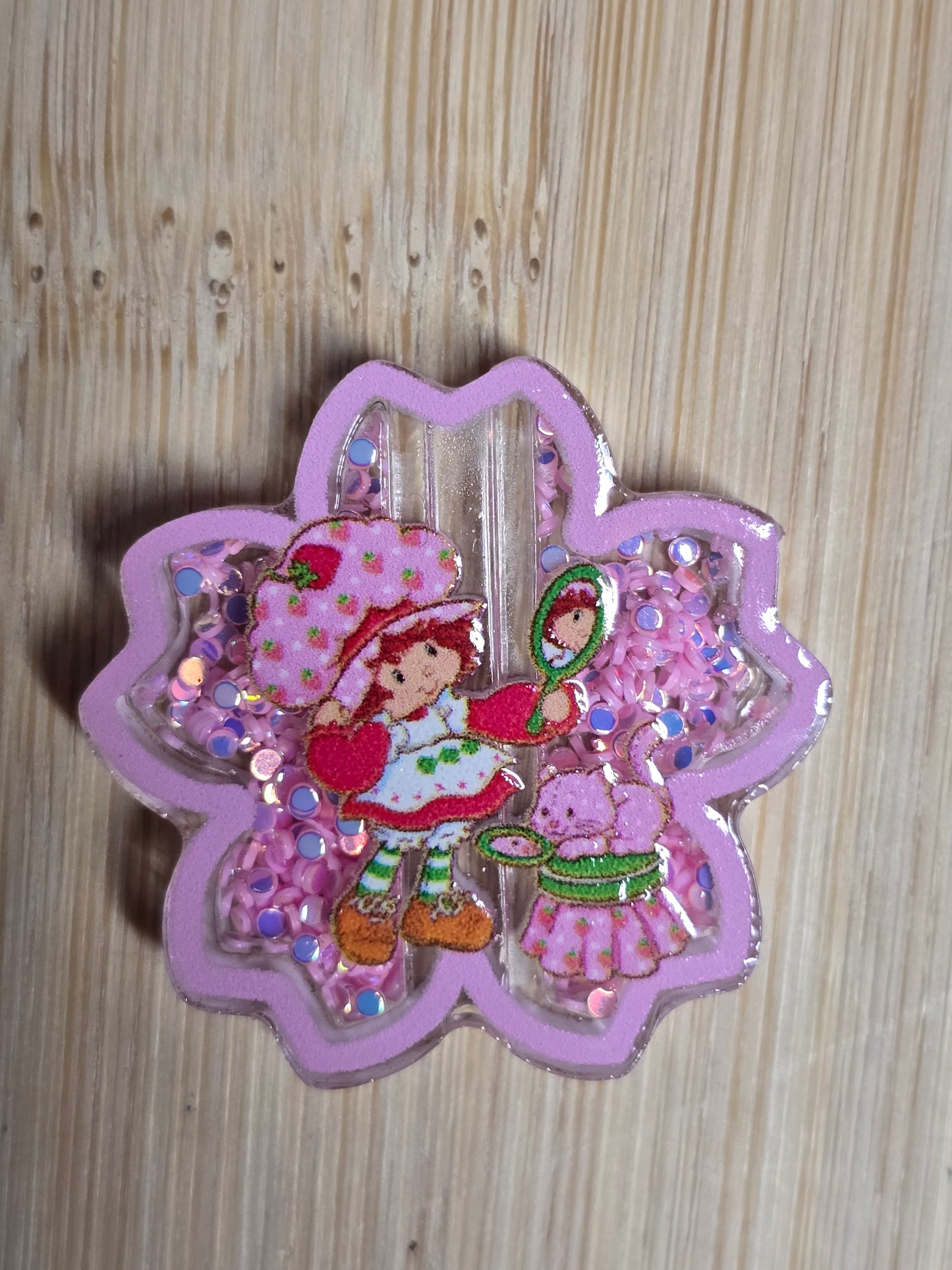 Acrylic focal beads shaker style strawberry girl