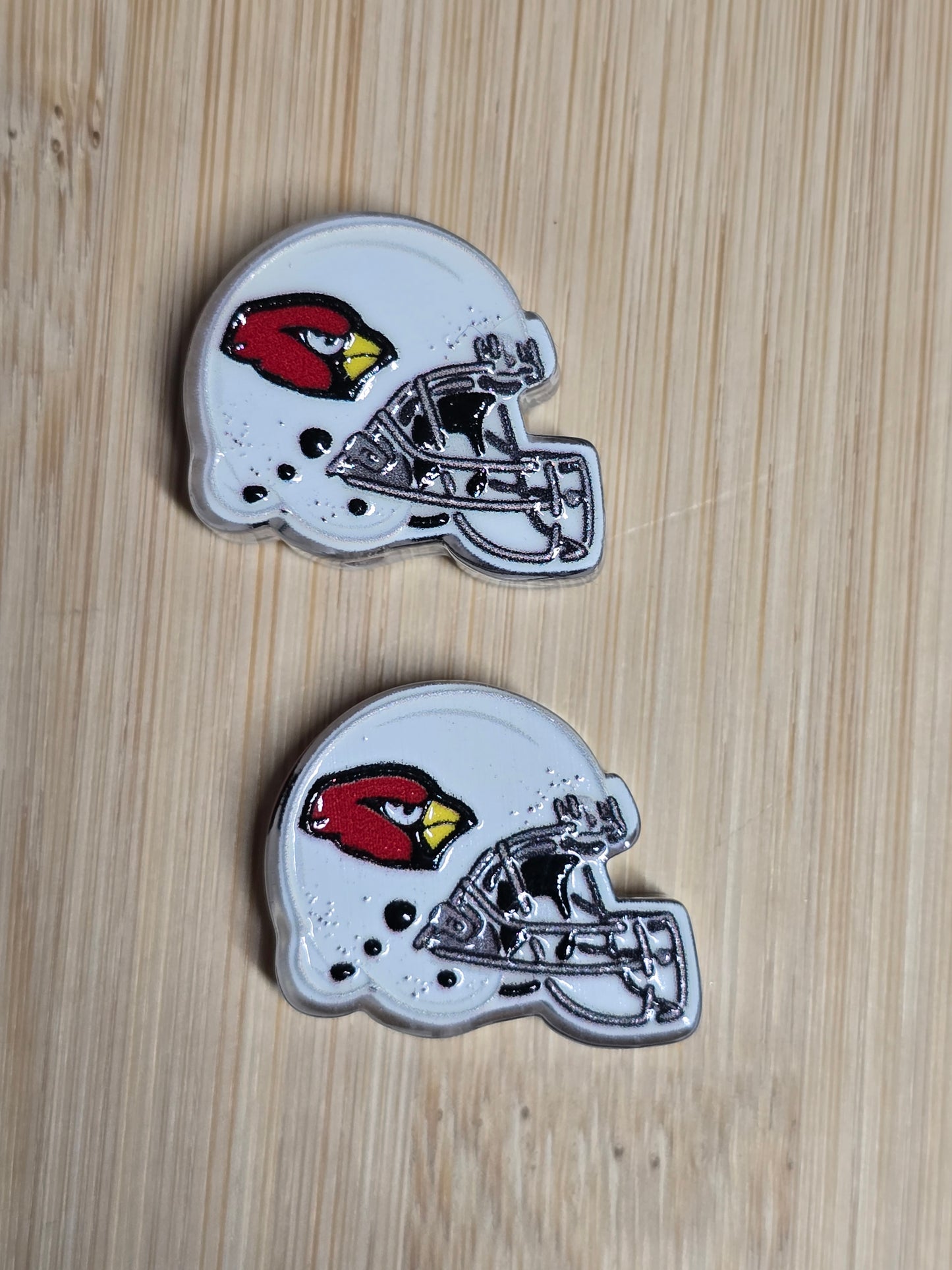 Acrylic focal beads nfl team helmet AZ