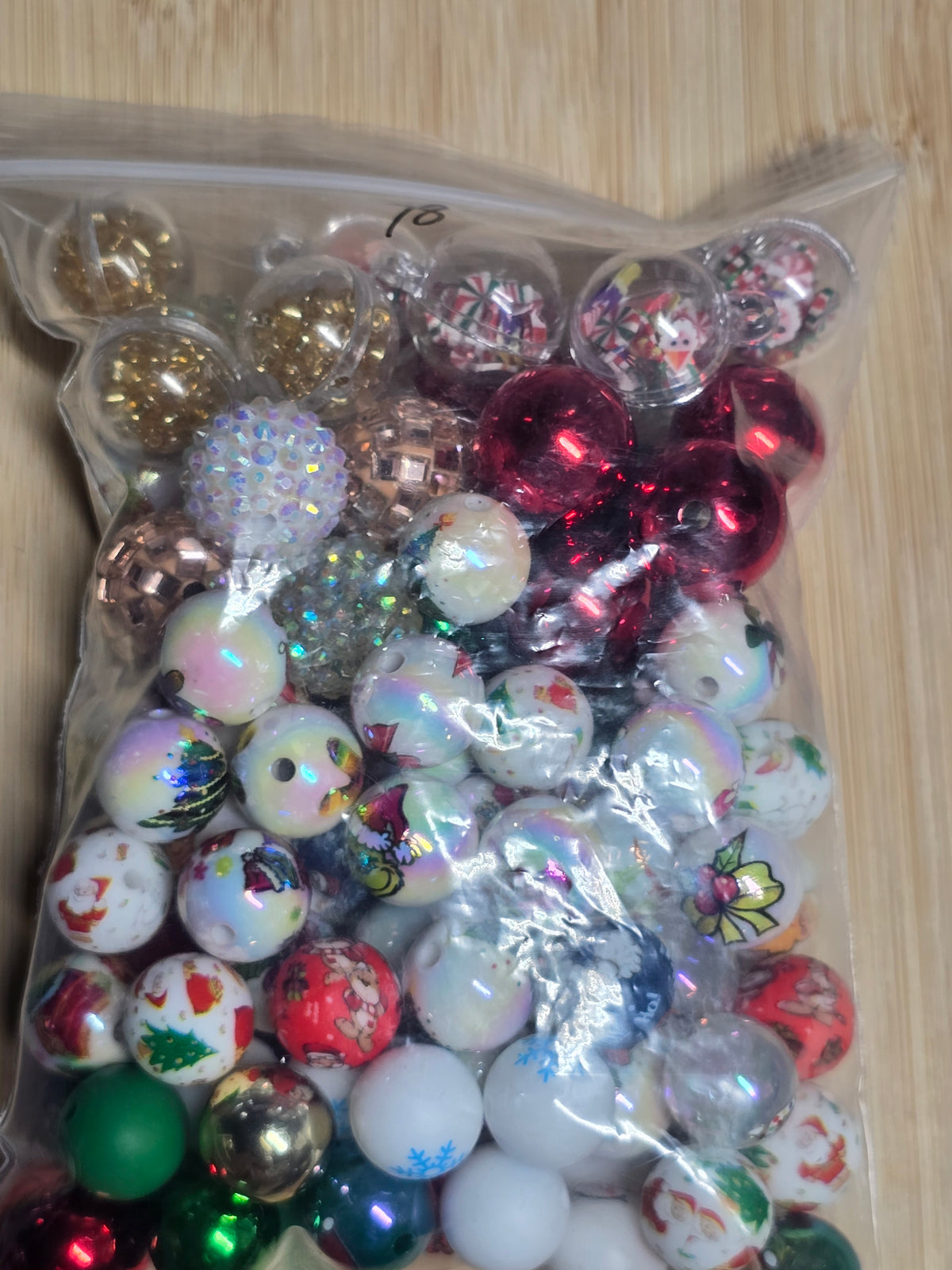 Christmas bead mix- silicone and acrylic