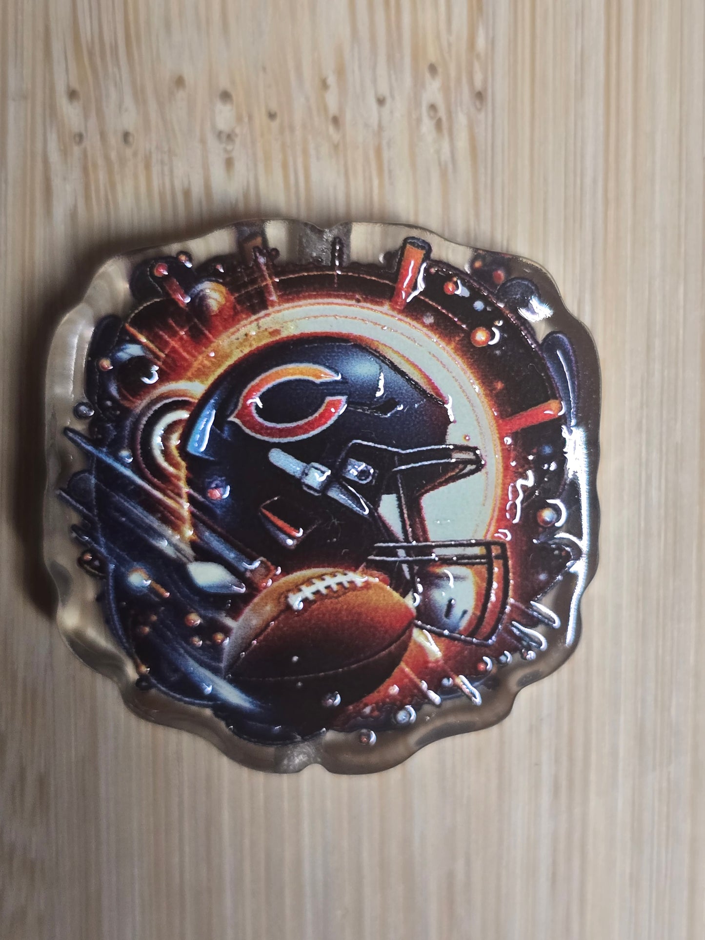 Acrylic focal beads nfl team