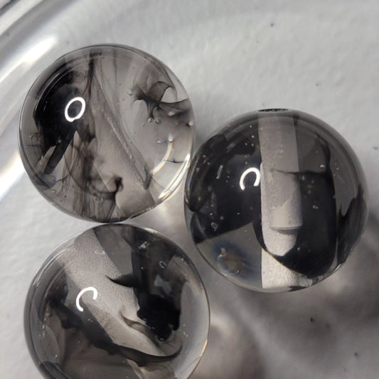 20mm acrylic black ink beads- 10pcs