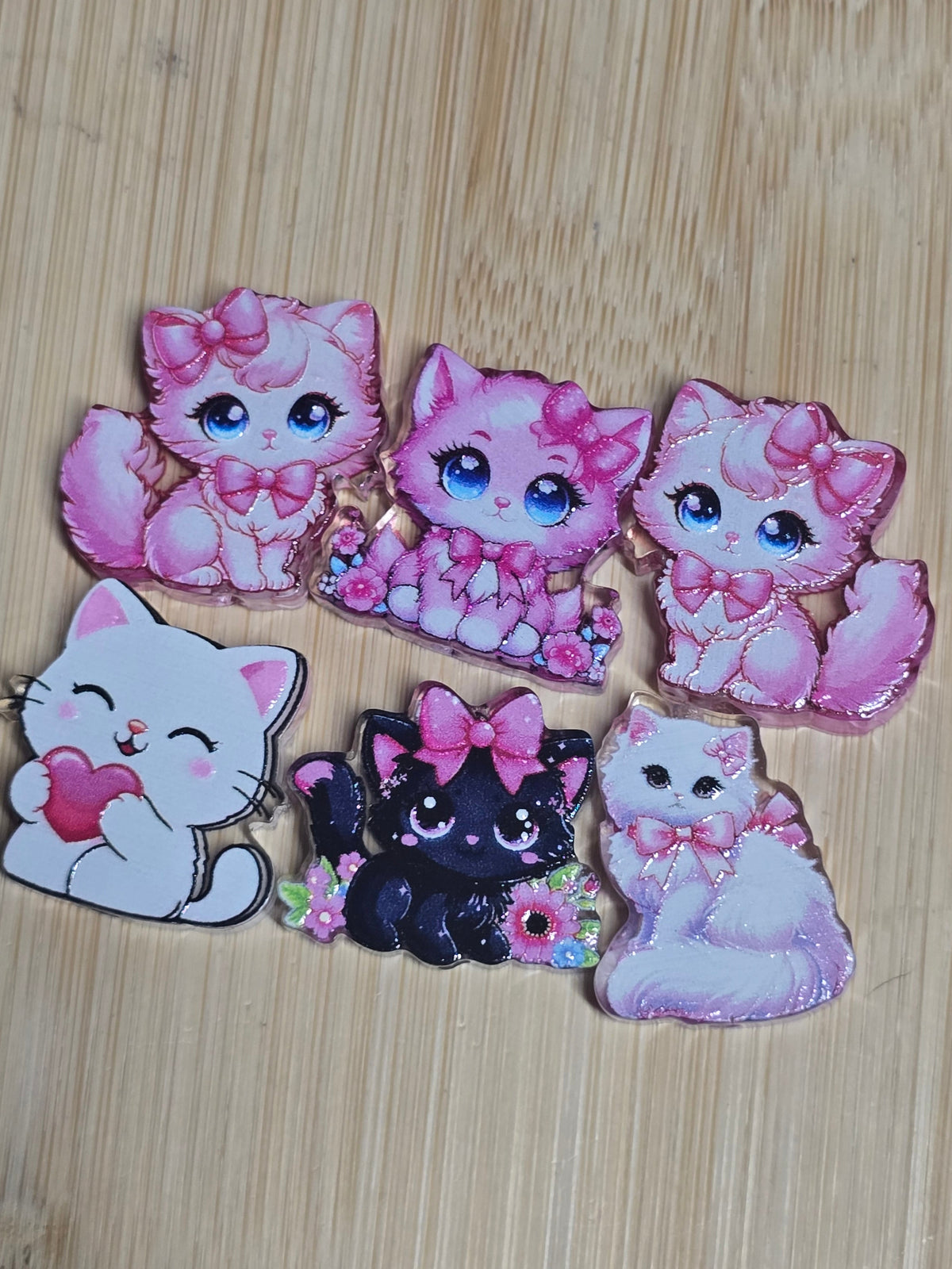 Acrylic focal beads-cats