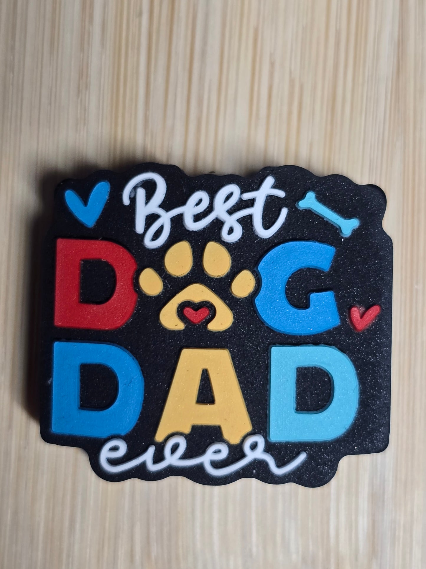 Focal silicone beads dog dad