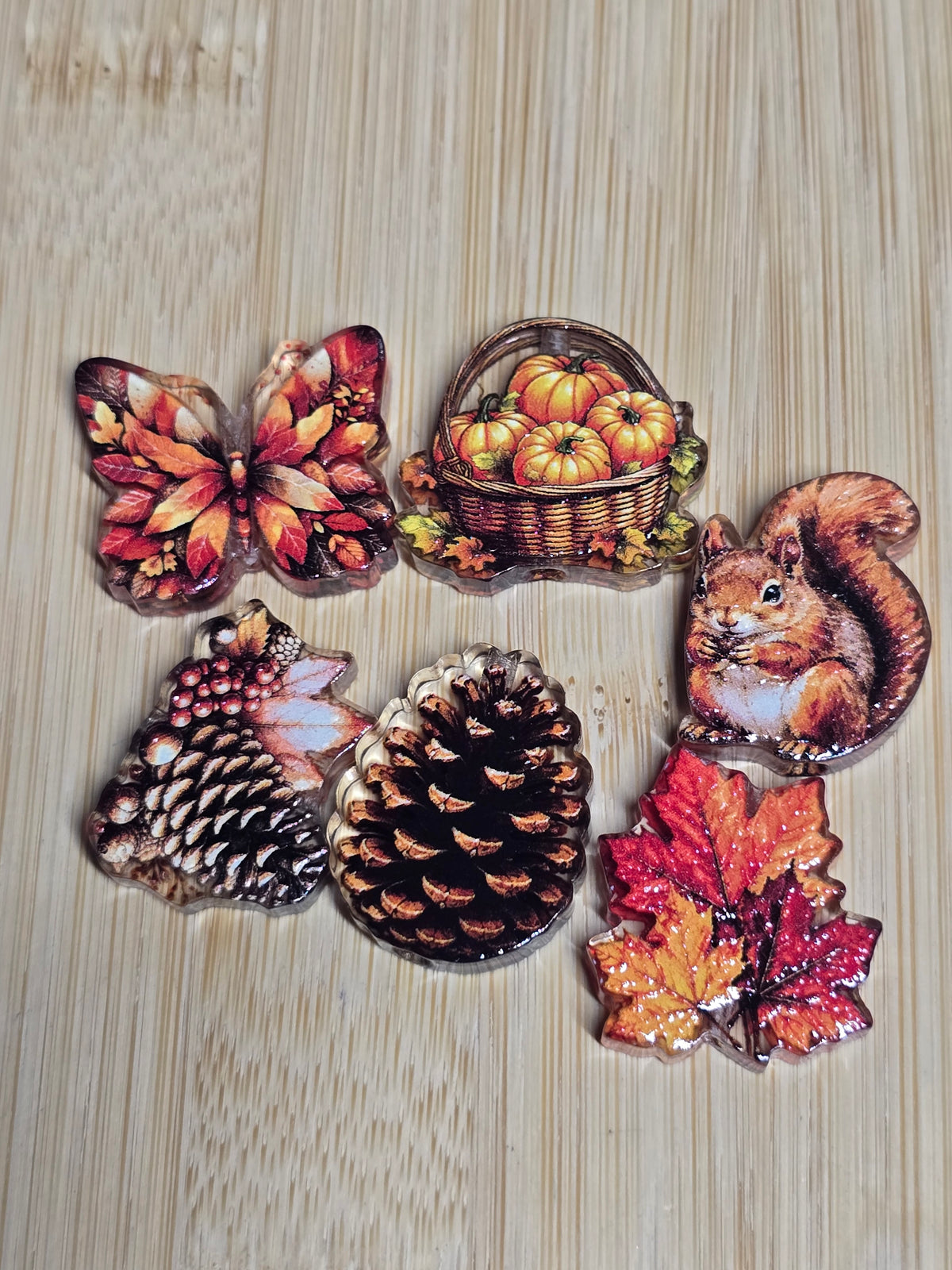 Acrylic focal beads fall mix