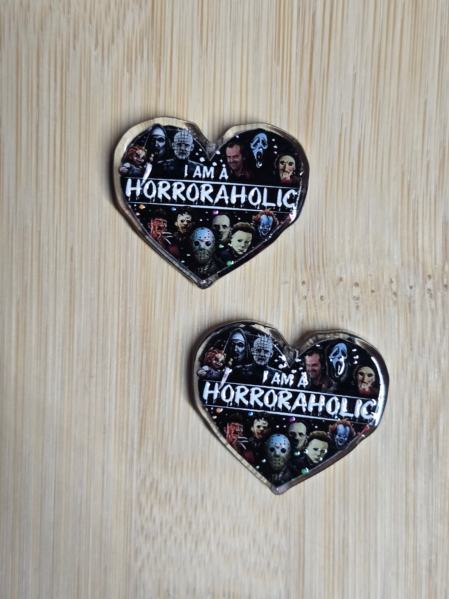 Focal- acrylic focal beads horror heart